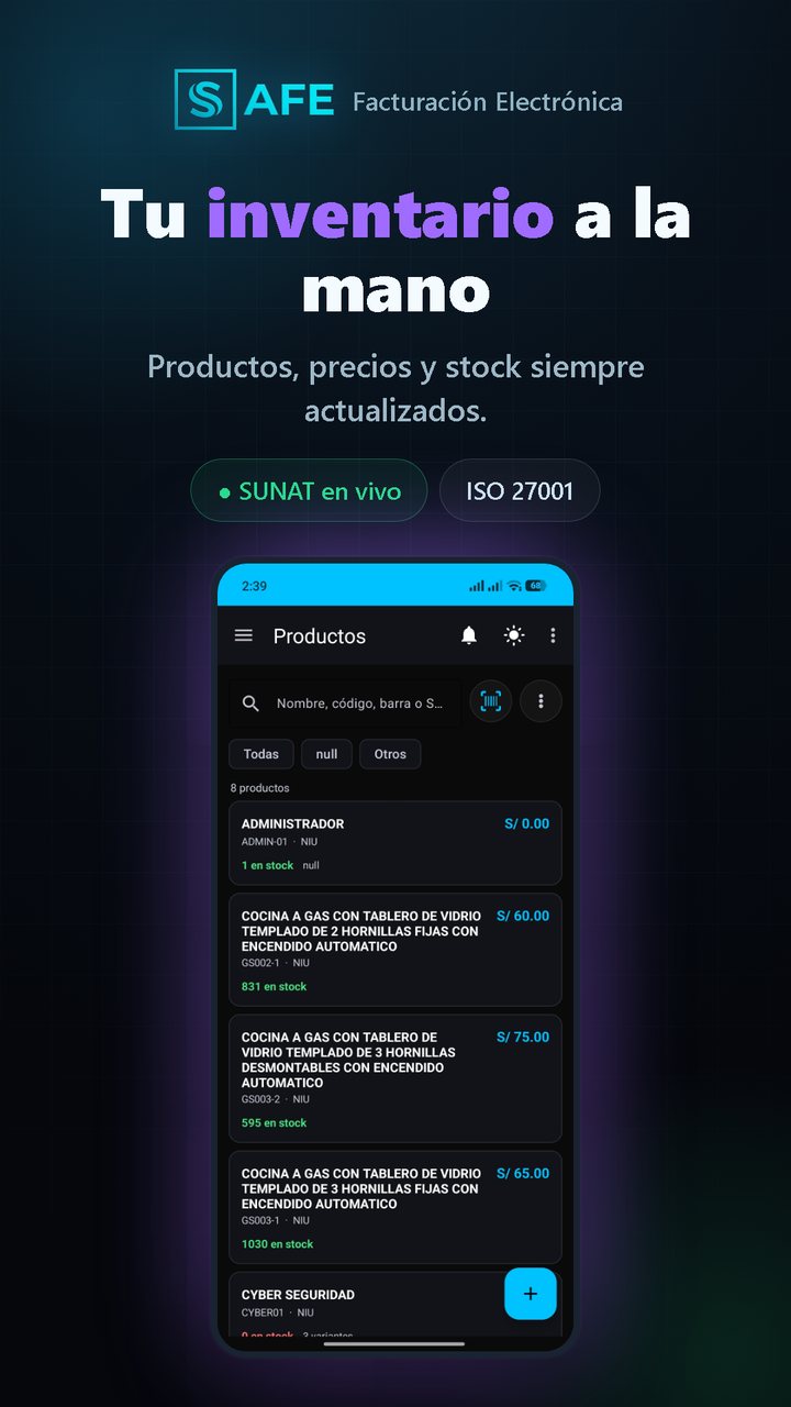 Inventario y stock en la mano con la app de Tecnofactura