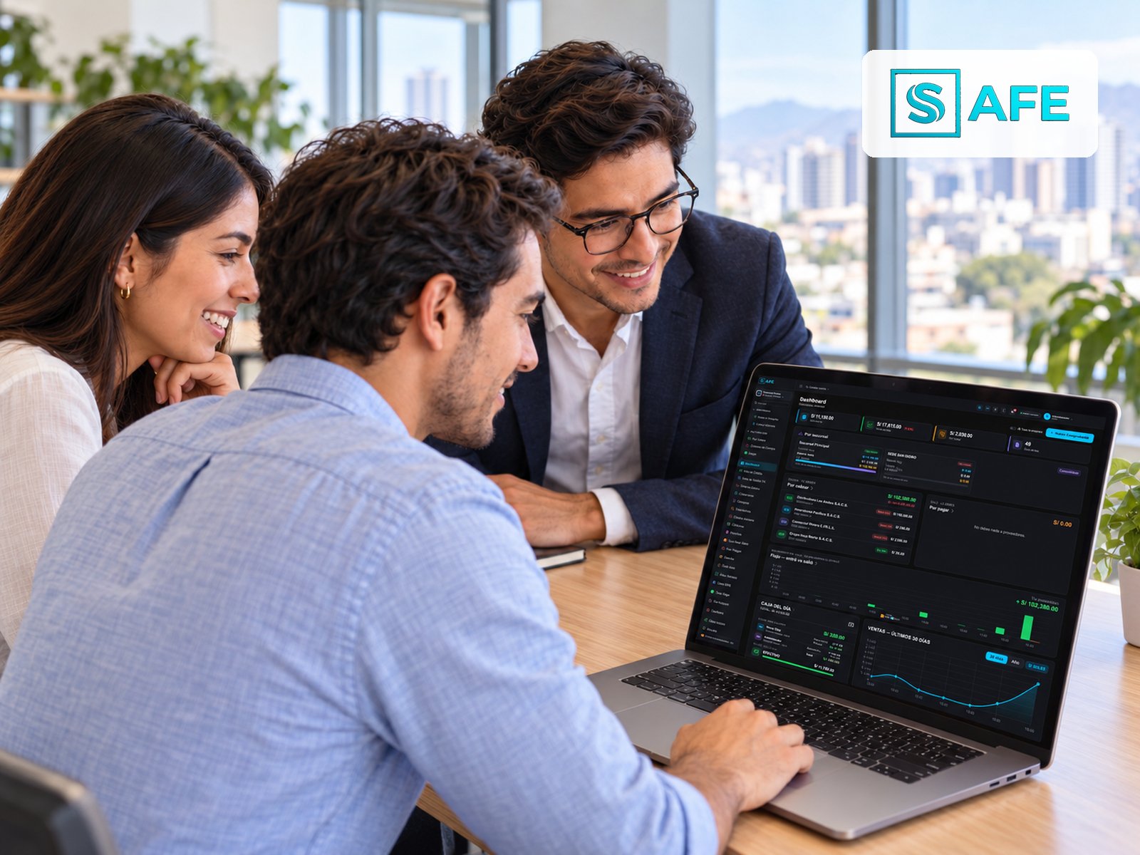 Equipo revisando reportes de ventas de Tecnofactura en tablet y celular